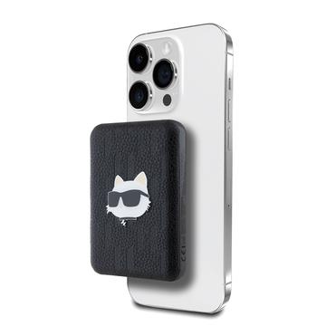 Karl Lagerfeld Embossed MagSafe Power Bank 5000mAh - Głowa Choupette - Czarny