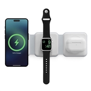 Składana ładowarka bezprzewodowa Ksix 3 w 1 15 W - iPhone, Apple Watch, AirPods - biała