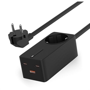 Wieloportowa ultraszybka ładowarka Ksix GaN 65W - 2x USB-C, USB-A - czarna