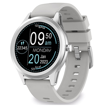 Ksix Globe Wodoodporny Smartwatch z Bluetooth 5.0 - Srebrny