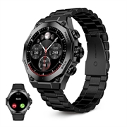 Smartwatch Ksix Titanium AMOLED - stal nierdzewna i silikonowy pasek - czarny