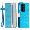 Etui z Portfelem Lace Pattern do Samsung Galaxy S23 Ultra 5G - Błękit