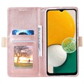 Etui z Portfelem Lace Pattern do Samsung Galaxy A13 5G - Różowe