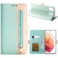 Etui z portfelem Lace Pattern do Samsung Galaxy A53 5G - Zieleń