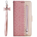 Pokrowiec z Portfelem Lace Pattern do iPhone 11 - Rose Gold