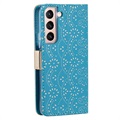 Etui z Portfelem Lace Pattern do Samsung Galaxy S22 5G - Błękit