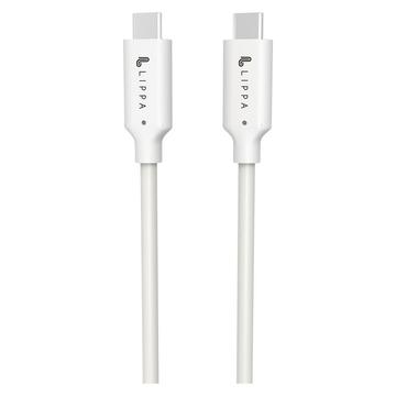 Kabel Lippa USB-C / USB-C - 1 m, 10 Gb/s, 100 W - biały