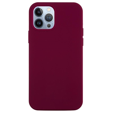 Etui z Płynnego Silikonu do iPhone 14 Pro - Czerwone Wino