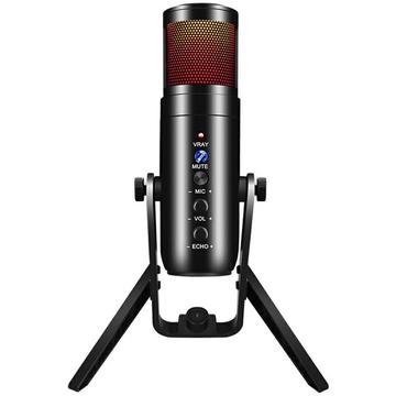 MU900MAX RGB Light Karaoke Microphone - E-Sportowy mikrofon pojemnościowy do gier z uchwytem biurkowym