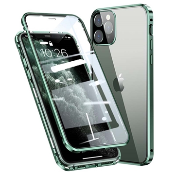 iPhone 11 Pro Magnetyczne Etui ze Szkłem Hartowanym - Zieleń