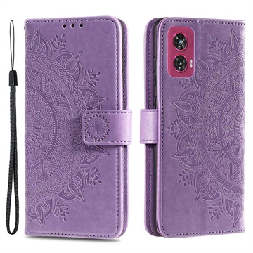 Motorola Edge 50 Fusion Etui z Portfelem z Serii Mandala - Fiolet