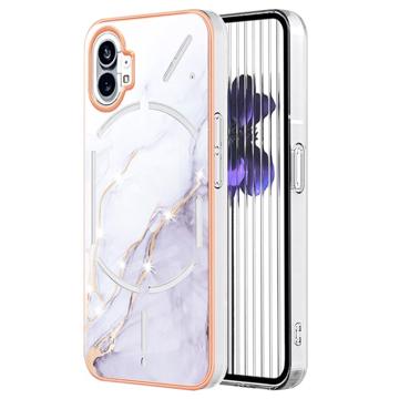 Nothing Phone (1) - Galwanizowane Etui IMD z TPU z Deseniem Marmuru