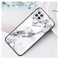 Samsung Galaxy A22 4G Etui Marble Series z Hartowanego Szkła - Białe