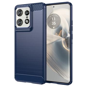 Szczotkowane Etui z TPU do Motorola Edge 50 Pro - Włókno Węglowe