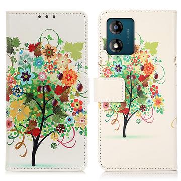 Motorola Moto E13 Glam Series Etui-Portfel - Drzewo Kwitnące / Kolorowy