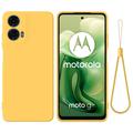 Motorola Moto G04/G24 Etui z Płynnego Silikonu - Żółty