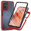 Motorola Moto G55 Etui z Serii 360 Protection - Czerwień / Przezroczyste