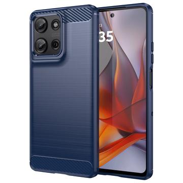 Motorola Moto G75 Szczotkowane Etui z TPU - Włókno Węglowe