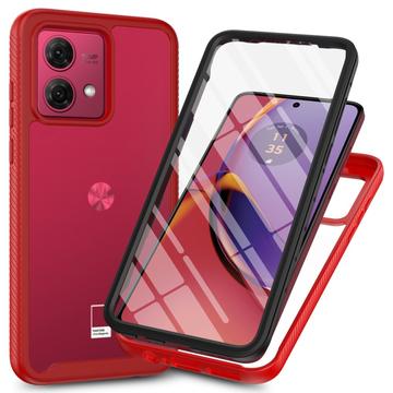 Motorola Moto G84 Etui z Serii 360 Protection - Czerwień / Przezroczyste