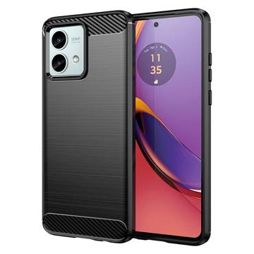 Szczotkowane Etui z TPU do Motorola Moto G84 - Włókno Węglowe