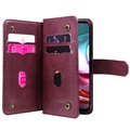 Motorola Moto G10/Moto G30 Etui-Portfel Multi-Card Slot - Czerwone Wino