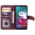 Motorola Moto G10/Moto G30 Etui-Portfel Multi-Card Slot - Czerwone Wino