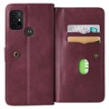 Motorola Moto G10/Moto G30 Etui-Portfel Multi-Card Slot - Czerwone Wino