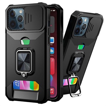 Wielofunkcyjne Hybrydowe Etui 4-w-1 do iPhone 12 Pro Max - Czarne