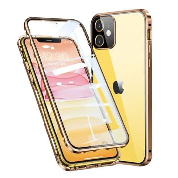 Magnetyczne Etui ze Szkłem Hartowanym do iPhone 11 - Złoto