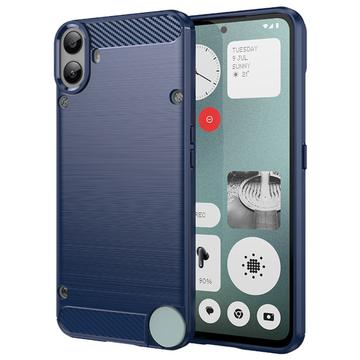 Nothing CMF Phone 1 Szczotkowane Etui z TPU - Włókno Węglowe - Błękit