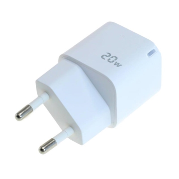 Ładowarka OTB USB-C GaN 20W - kompaktowa ładowarka PD z szybkim zasilaniem - biała