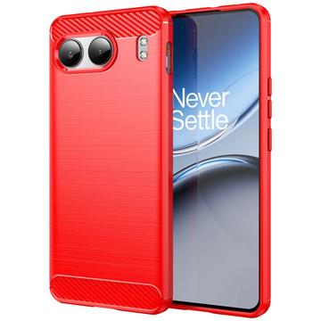 OnePlus Nord 4 Szczotkowane Etui z TPU - Włókno Węglowe