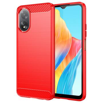 Oppo A18/A38 Szczotkowane Etui z TPU - Włókno Węglowe