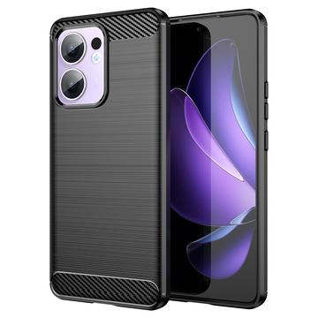 Oppo Reno13 F Szczotkowane Etui z TPU - Włókno Węglowe