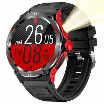 Wodoodporny smartwatch KT76 z kompasem i latarką - 1.53"