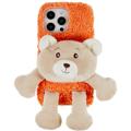 iPhone 14 Pro Etui z TPU 3D Plush Doll - Pomarańcz / Niedźwiedź