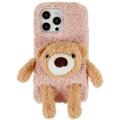 iPhone 14 Pro Etui z TPU 3D Plush Doll - Beż / Niedźwiedź