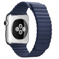 Luksusowy Skórzany Pasek do Apple Watch Series 7/SE/6/5/4/3/2/1 - 45mm/44mm/42mm - Niebieski