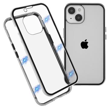 iPhone 14 Max Magnetyczne Etui ze Szkłem Hartowanym - Srebrny