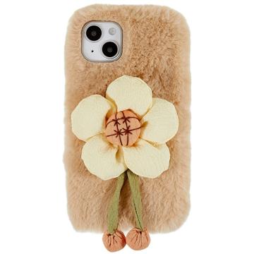 iPhone 14 Etui z TPU 3D Plush Doll - Beż / Kwiat