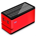 Solarny Powerbank Psooo 100000 mAh - 4xUSB - Czerwony