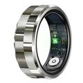 R9 Premium Smart Ring ze stali nierdzewnej z etui ładującym - Rozmiar: 10/19.8mm - Srebrny