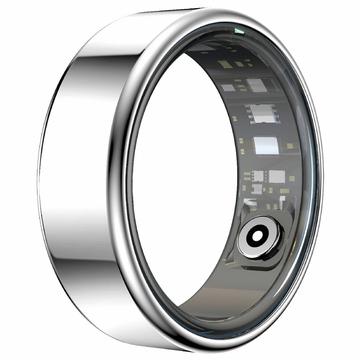 R99 Fitness & Wellness Smart Ring z etui ładującym - Rozmiar: 7/17.4mm - Srebrny