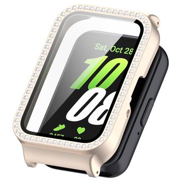 Ozdobne Etui z Kryształkami z Osłoną Ekranu do Samsung Galaxy Fit3 - Złoto