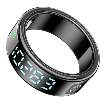 SR08 Smart Ring z cyfrowym wyświetlaczem - Rozmiar: 18.2mm - Czarny