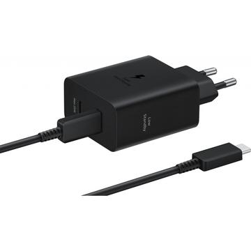 Ładowarka Samsung 50W Duo USB-C EP-T5020XBEGEU - Czarna