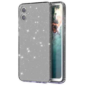 Samsung Galaxy A05 Etui z TPU z Serii Stylish Glitter - Przezroczysty Czarny