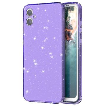 Samsung Galaxy A05 Etui z TPU z Serii Stylish Glitter - Transparentny Fiolet