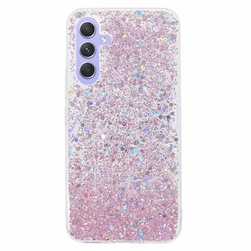 Samsung Galaxy A05s Etui z TPU Glitter Flakes - Róż