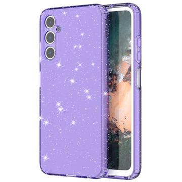 Samsung Galaxy A05s Etui z TPU z Serii Stylish Glitter - Transparentny Fiolet